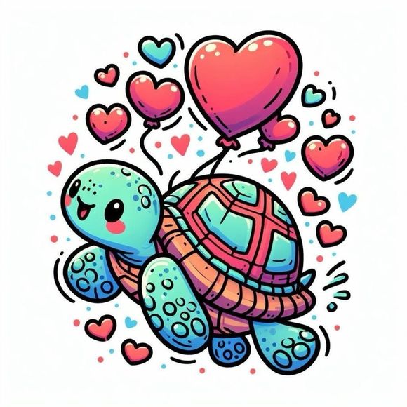 Turtle Valentines Day Magnet - Picture 1 of 4